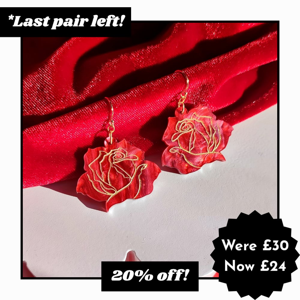 Image of Romantic Rose Drop Earrings