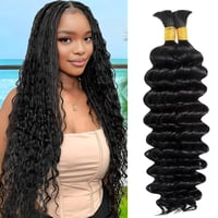 Image 1 of Deep Wave BOHO Hair For Braiding #1B Natural Black
