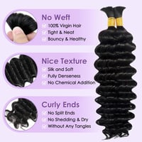 Image 2 of Deep Wave BOHO Hair For Braiding #1B Natural Black