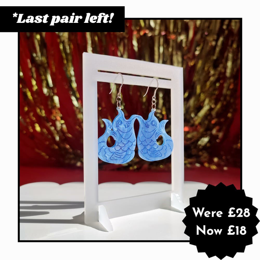 Image of Small Gluggle Jug Dangle Earrings - Blue