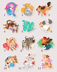 Chinese Zodiac Animals Stickers
