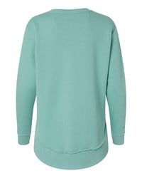 Image 2 of LAT Women's Weekend Fleece Crewneck Sweatshirt Color Logo in Saltwater
