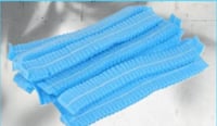 Image 2 of Disposable PP Non‑Woven Mob Cap / Hairnet — Blue — Bulk packk (100 / 200 / 500)”