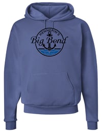 Image 3 of Hanes Unisex Ecosmart® Hooded Sweatshirt in Tenn Orange, Ash, Denim or Light Blue 