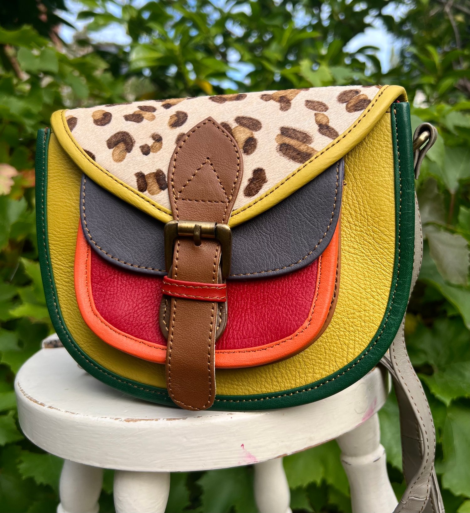 Image of Harlequin Collection - Multicoloured Small Saddle #37C