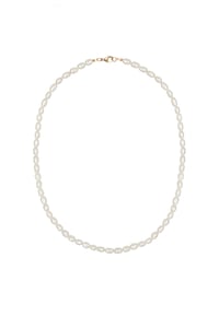 Olivine petit gold ✤ collana in perle di fiume ovali leggermente irregolari