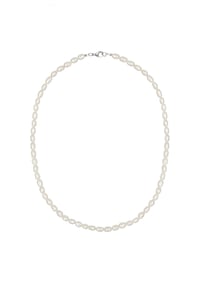 Olivine petit silver ✤ collana in perle di fiume ovali leggermente irregolari
