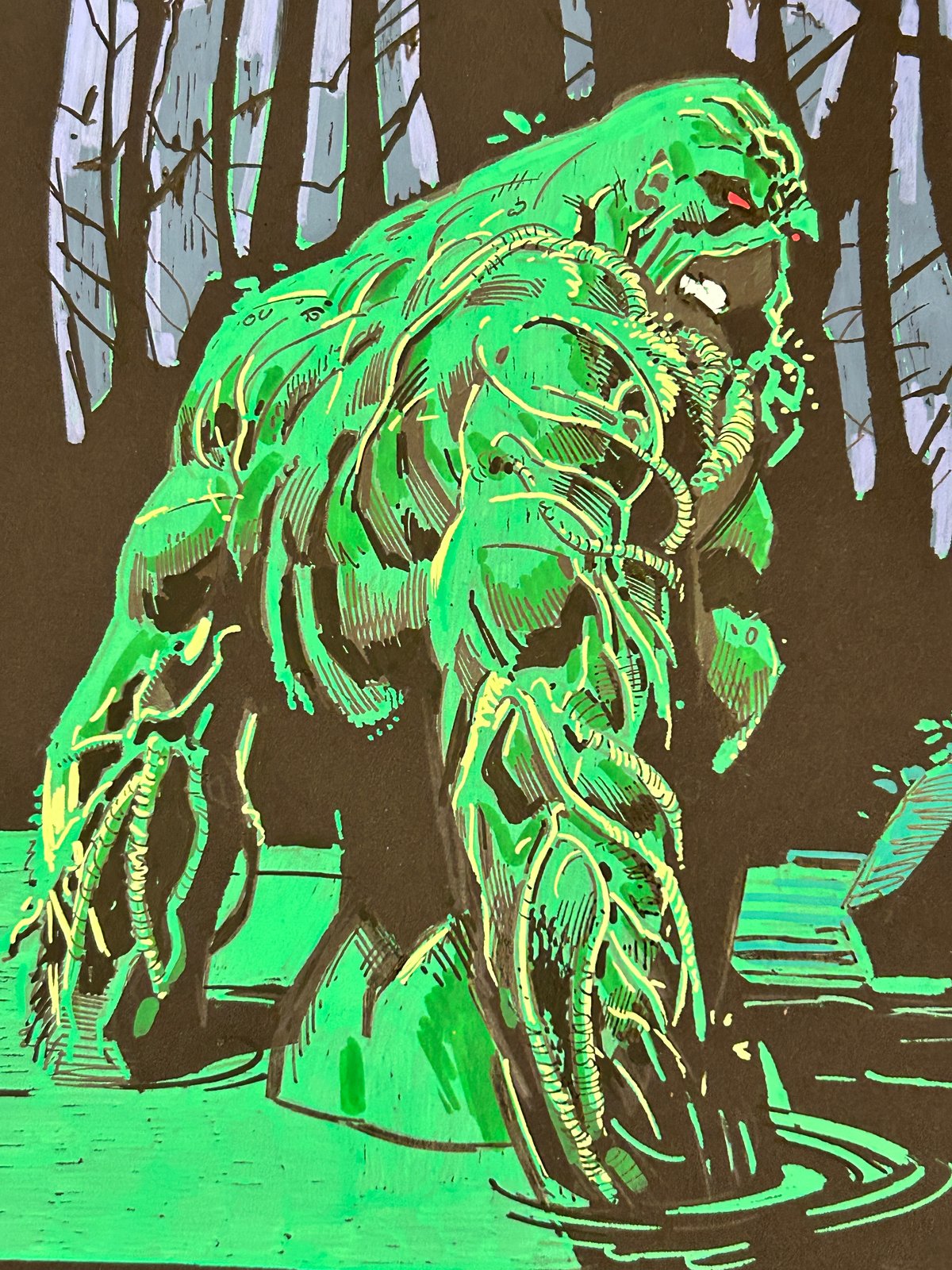 Image of  SCOT EATON  'REMARQUE' OF SWAMP THING, INSIDE COVER OF S.T. OMNIBUS