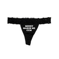 Image 1 of MONEY MAKES ME WET LACE THONG