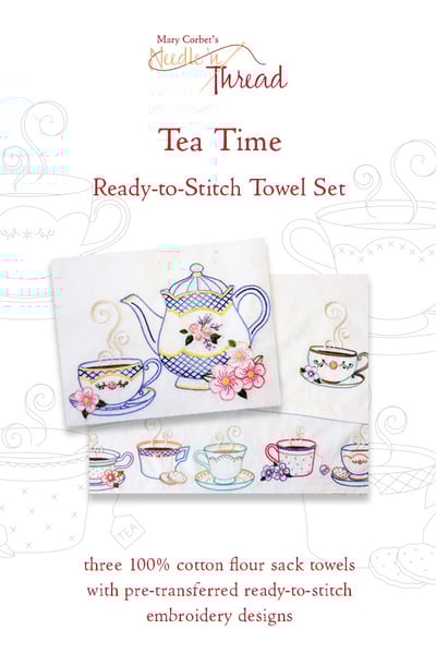 Image of Tea Time Ready To Stitch Towel Set