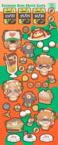 Image 3 of Salmon Run Maid Cafe Sticker Sheet