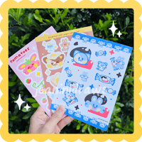 Image 1 of jasper & mocha food themed!✨ waterproof vinyl sticker sheet