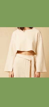 Image 2 of CHOOSY- Elsa Long Sleeve Crop Sweatshirt Ribbed