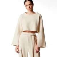 Image 1 of CHOOSY- Elsa Long Sleeve Crop Sweatshirt Ribbed