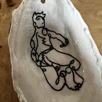 Image 2 of Gold Abstract Over the Shoulder 2 Oyster  Erotic Ornament/Incense Holder/Jewelry Bowl
