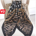 Pleated Zebra Chain Print Bandana Square Neck Scarf