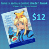 lone's samus comic sketchbook