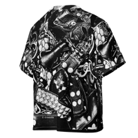 Image 4 of All over Leather Print Boxy Football Jersey 