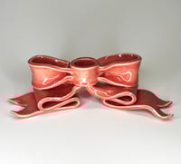Image 1 of Bow Crush Candleholder - Glossy Pink