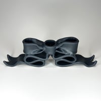 Image 1 of Bow (Crush) Candleholder ~ Satin Grey 
