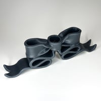 Image 2 of Bow (Crush) Candleholder ~ Satin Grey 