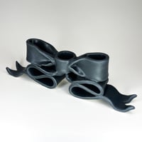 Image 3 of Bow (Crush) Candleholder ~ Satin Grey 