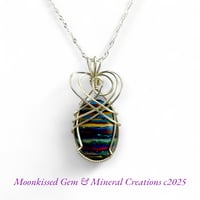 Rainbow Calsilica  Sterling Silver Pendant