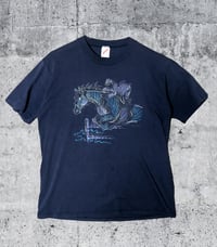 Horse Rider Equestrian 90s Single Stitch Navy Jerzees T-shirt Large Made in USA