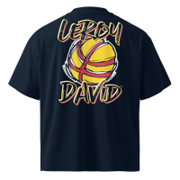 Image 2 of LOTG Attitude Unisex Organic Oversized T-shirt - Navy/Red/Gold