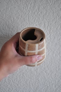 Image 3 of Tan Checkered Travel Tumblers