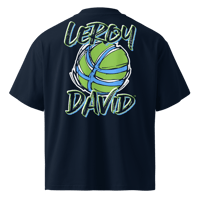 Image 2 of LOTG Attitude Unisex Organic Oversized T-shirt - Navy/Royal/Green