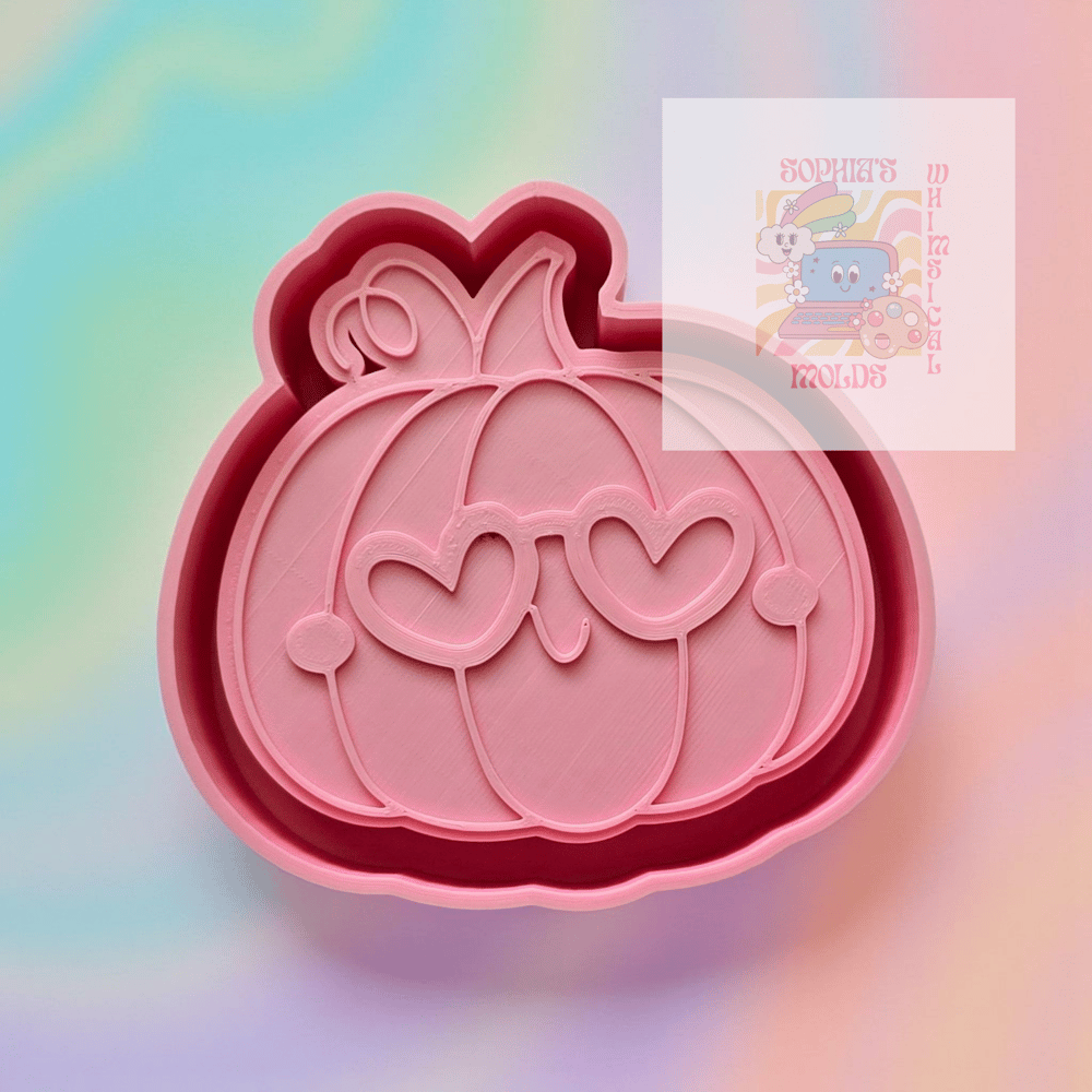Image of Pumpkin Heart-shades Mold Housing Mold Maker STL File for Freshies|Candle|Aroma Beads|Freshie Mold
