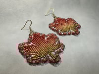 Image 2 of Beaded Autumn leaf earrings