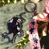 Image 3 of Magpie Keychain/Lanyard keychain