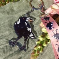 Image 4 of Magpie Keychain/Lanyard keychain