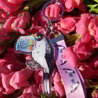 Image 1 of Noisy Miner Keychain/Lanyard keychain