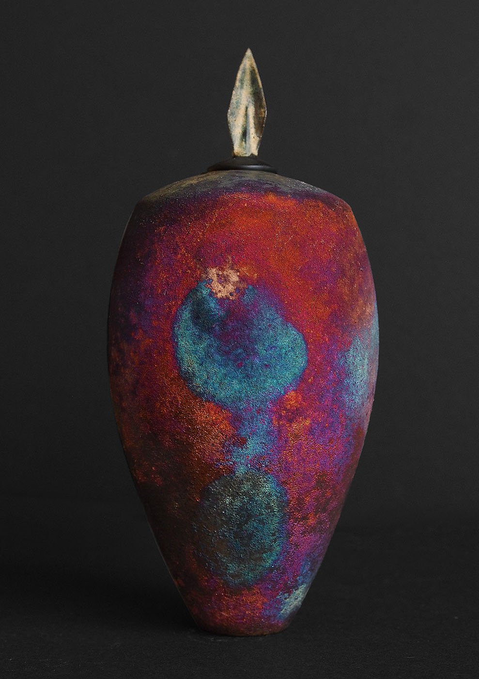 Image of Andrew Niblett Raku Jar With Roman Arrowhead