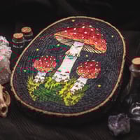 Image 1 of Légyölő galóca pirográfia | Fly agaric woodburning