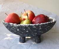 Image 2 of Rustic Papier-Mâché Bowl with Fern Imprint and Four Legs – Handmade Art