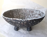 Image 9 of Rustic Papier-Mâché Bowl with Fern Imprint and Four Legs – Handmade Art