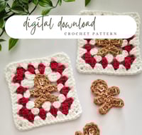 Image 1 of Gingerbread Granny Square Crochet Pattern