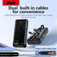 Image 2 of 🔋 20,000mAh Power Bank with Dual Fast Charging & Built-in Cables (Best in Market)