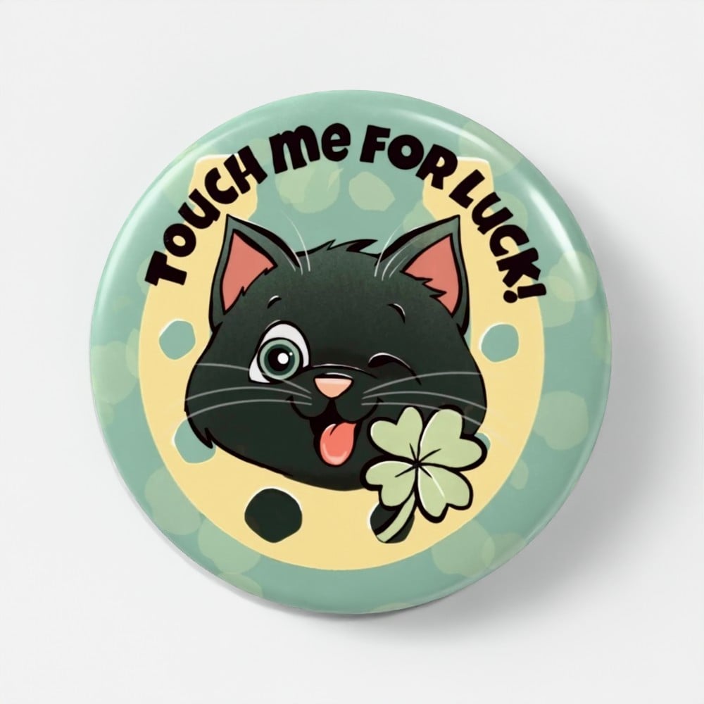 Image of Lucky Black Cat Pin Badge