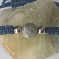 Image 1 of Jasper 3 Bead Blue Bracelet