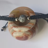 Image 2 of Jasper 3 Bead Black Bracelet