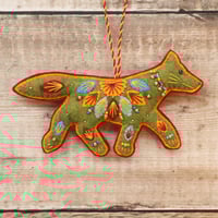 Image 1 of Folk Art Fox Decoration