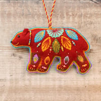 Image 1 of Folk Art Bear Decoration