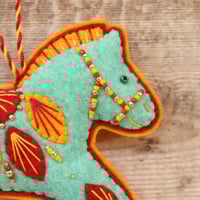 Image 2 of Turquoise Leaping Pony Decoration