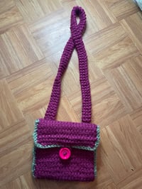 Image 1 of Burgandy and Green Bag
