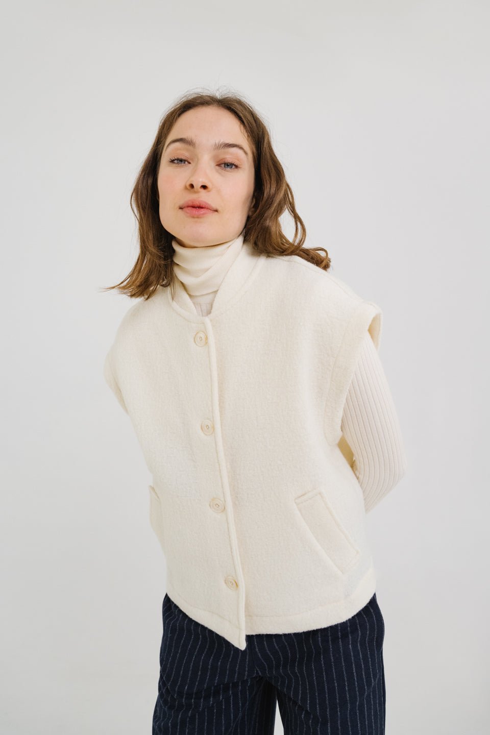 Image of 1-Chaleco Sonny Wool Lana Blanco